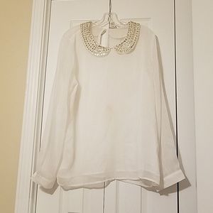 Charming Charlie White Sheer Blouse